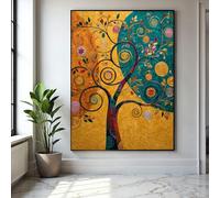 CAOXTART Lienzo abstracto de árbol en espiral, pintura moderna de naturaleza, pósteres florales coloridos, para decoración del hogar (50 x 75 cm/sin marco)