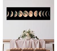 CAOXTART Lienzo decorativo de fases lunares: pósteres e impresiones de galaxias lunares, pintura de paisajes para dormitorio, mural decorativo para el hogar (20 x 60 cm/marco interior)