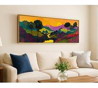 CAOXTART Poster e stampe di foreste in stile Mid-Century Modern, arte murale paesaggistica: opere d'arte minimaliste a tema natura, dipinti panoramici (50x150 cm/senza cornice)