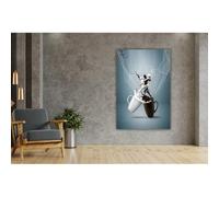 CAOXTART Pósteres e impresiones de Amor a la leche y al café, lienzo de pareja bailando, pintura abstracta para decoración de cocina y hogar (50 x 75 cm/sin marco)