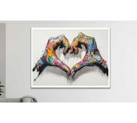 CAOXTART Pósteres e impresiones de grafitis de amor, pintura moderna en lienzo, arte abstracto de pared con amor a mano, para sala de estar, decoración del hogar (20 x 30 cm/sin marco)