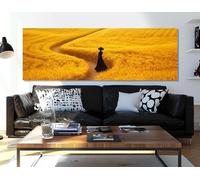 CAOXTART Pósteres e impresiones de mujer, lienzo de campo de trigo con camino infinito, decoración rústica para pared, mural de granja (60 x 180 cm/sin marco)
