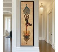 CAOXTART Quadro astratto yoga: dipinto decorativo vintage per la meditazione, poster yoga minimalisti, stampa artistica moderna per l'arredamento di casa (60x180 cm/senza cornice)