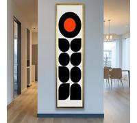 CAOXTART Quadro moderno di metà secolo: stampa su tela geometrica lunga e stretta, dipinto decorativo su tela in bianco e nero, opera d'arte per la casa (55x165 cm/cornice interna)