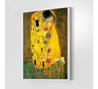CAOXTART Riproduzione su tela del dipinto Il Bacio di Gustav Klimt, stampa classica, celebre opera d'arte su tela, dipinto simbolista (70x100 cm/cornice interna)