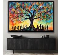 CAOXTART Stampa su tela del classico Albero della Vita: arte murale astratta moderna, poster paesaggistici per la decorazione di interni (40x60 cm/cornice interna)