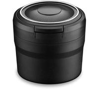 CaoYH Cenicero Coche para VW Touran Taos Tharu Atlas Teramont Portátil Sin Humo de Acero Inoxidable para con Tapa y LED Luz Azul Ignífuga Sellada