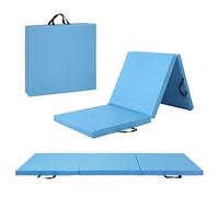 CAP Barbell Folding Exercise Mat - Durable, Anti-Tear, Thick Padding for Fitness, Aerobics, Gymnastics & Home Workouts, Alfombra Gimnasio. 72''L x 24''W x 2''Thick. BLUE