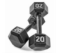 CAP Barbell Hierro Fundido Hexagonal Recubierto - SDB2P-40, Par, Negro