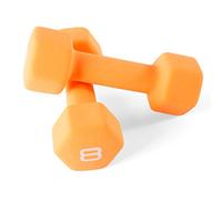 Cap Barbell SDN5P-16 Cap-Mancuerna de Neopreno Individual o par, Varios tamaños, Unisex Adulto, Naranja, 8 LB Pair