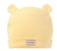 Cap Beanie Baby Boy Bebé Recién Nacido del Hospital Sombrero del Niño del Cuarto De Niños con Orejas Forma Linda 100% Algodón (Amarillo)