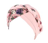 Cap nuevo cubrir el pelo trenza abrigo cáncer gorra sombrero étnico cabeza gorra con cruz damas, Rosa., Talla única