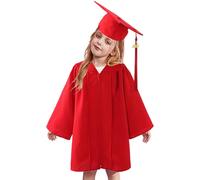 Cap y bata 2025, Cape de graduación y vestido 2025 - Bata de graduación cómodo Tassel Juego para niños - Disfraz de posgrado elegante , Uniformes establece ropa de rendimiento para la escuela prim