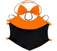 Capa ajustable de Halloween para mascotas para gatos y perros, disfraz de vampiro en naranja y negro, poliéster ligero para fiestas
