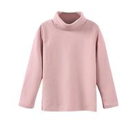 Capa base de manga larga de cuello alto con parte superior cálida para niñas de 3 a 10 años (rosa, 7-8 años)