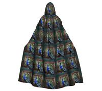Capa con capucha con estampado de espuma de cerveza, para Navidad, Halloween, capa de bruja, decoración de fiesta para adultos., Hermosa imagen de pavo real, talla única