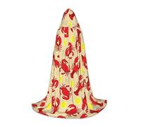 Capa con capucha con estampado de langosta y cangrejo para adolescentes, niños, adultos, Halloween, gótico, variedad, carnaval, cosplay