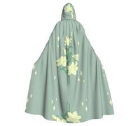 Capa con capucha con estampado de lirios blancos para adultos, capa decorativa para Halloween, actuaciones escénicas o fiestas de vacaciones