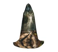Capa con capucha con estampado de luz del sol de la mañana en el desierto para mujeres y hombres, túnica medieval para Halloween, mascarada, cosplay, Negro -, Small