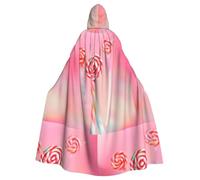 Capa con capucha de Halloween con forma de piruleta colorida y capucha extragrande, perfecta para cosplay, mascaradas, fiestas y disfraces.