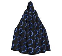 Capa con capucha de Halloween para adultos, capa con capucha azul MSRHIUEF con estampado de rayo, capa con capucha súper grande con pajarita