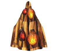 Capa con capucha de Halloween para adultos, lámpara de araña de cristal de WHJSSF impresa súper grande con pajarita