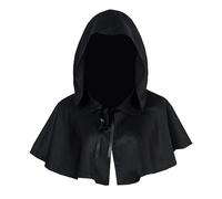 Capa con capucha de Halloween para adultos, sombrero de capucha gótica medieval unisex, capa de mago de bruja corta con capucha vintage, capa de monje renacentista para disfraz de fiesta de Navidad