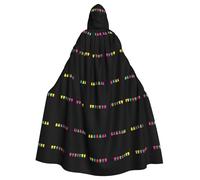 Capa con capucha de Halloween para adultos, YYHHAOFA con patrón de osos de gomitas coloridas, capa con capucha súper grande con pajarita
