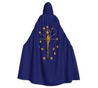 Capa con capucha de la bandera del estado de Indiana para adultos, elegante capa para carnavales, fiestas temáticas, cosplay, suministros de fiesta