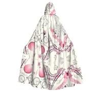 Capa con capucha impresa de la Torre Eiffel y una bicicleta, disfraz de bruja vampiros de la parca para niño y niña