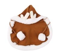 Capa con capucha navideña para perros, traje navideño para perros - Ropa navideña para mascotas Vestir a tu mascota con cervatillos,Traje de Navidad para gatos, Capa de gato para otoño invierno, Gatos