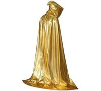 Capa con Capucha Oro Capa de Halloween Larga Capa de Vampiro Diablo con Capucha Atar para Víspera de Todos los Santos Fiesta de disfraces cosplay