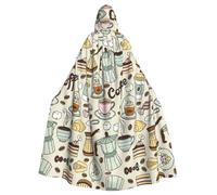 Capa con capucha para adultos Coffee And Sweets Sugar Chocolate para mujeres y hombres, disfraces de Halloween, Navidad, cosplay