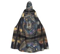 Capa con capucha para adultos con diseño de brújula del tarot, disfraz de Halloween, disfraz de cosplay, disfraz de fiesta de Navidad