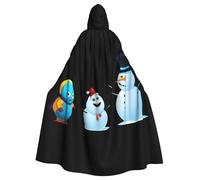Capa con capucha para adultos de Halloween, con diseño de WHJSSF Little Monster next to the snowman, capa con capucha súper grande con pajarita