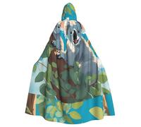 Capa con capucha para adultos de Halloween, con diseño de WHJSSF Two Happy Koalas, capa con capucha y pajarita