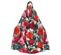 Capa con capucha para adultos de Halloween con estampado de flores de WHJSSF Life, capa con capucha súper grande con pajarita