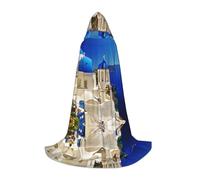 Capa con capucha para Halloween, unisex, para adultos, con estampado de vista al mar de la isla griega de Santorini, perfecta para cosplay, fiesta, carnaval