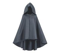 Capa con capucha retro unisex, capa de vampiro y bruja, disfraz de fantasía, disfraz de Halloween, Navidad, fiesta, carnaval, cosplay, renacentista, atuendo misterioso, estilo gótico, gris, XXL