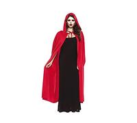 Capa con Capucha Roja Punto Larga【Talla Adulto Unisex 140 cm】 Capas Disfraces Hombre Mujer Carnaval Halloween
