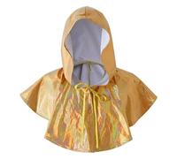 Capa corta con capucha reflectante de cuero brillante para hombre y mujer, capa medieval, disfraz de Halloween, disfraz de elfo para cosplay, juego de rol, capa retro unisex, amarillo, Talla única