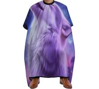 Capa de Barbero Universo Azul Púrpura Galaxia Lobo Mágico, Impermeable Capas de Cortar Pelo Fácil de limpiar Capa Peluquería para Peluquero Salón 140X168cm