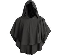 Capa de disfraz de Halloween para juegos de rol, elegante diseño histórico para el ocio, prenda versátil para todas las estaciones, perfecta para actuaciones y (gris, talla única)