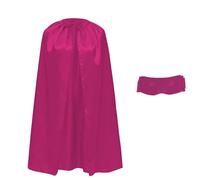Capa de Disfraz Satinada con Antifaz para Niños y Adultos 140cm, Capa de Superheroe con Antifaz Halloween Cosplay Carnaval con Cinta Ajustable Unisex (Fucsia)