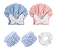 Capa De Ducha De Arco De 2 Piezas, Correas De Muñeca De 2 Piezas Y Anillo De Cabello De 1 Pieza, Tapa De Ducha De Terciopelo De Coral, Tapa De Ducha Absorbente De Agua, Accesorios De Baño.