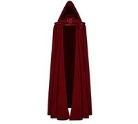 Capa de fiesta para hombre, para Halloween, con hebilla sólida, con capucha, capas largas extraíbles, medievales, vintage, para liquidación, gótico, diablo, muerte, disfraz de cosplay, rosso, M