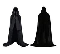 Capa de Halloween, 4 tamaños, capa negra con capucha, capa de carnaval, disfraz de Halloween, disfraz de Helloween para hombre, disfraz de Halloween para mujer, vampiro (L)