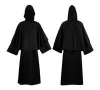 Capa de Halloween con capucha, disfraz de Halloween, unisex, capa con capucha, capa de manga larga, chaqueta gótica, disfraz medieval, uniforme para adultos, fiesta de Halloween