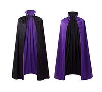 Capa de Halloween de 2 tonos con cuello alto, bata unisex de longitud media