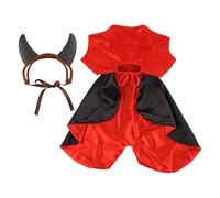 Capa de Halloween para mascotas, capa de gato vampiro, disfraces ajustables para mascotas, lindo disfraz de Halloween con cuerno, disfraces creativos de vacaciones para carnaval, fiestas, bailes de